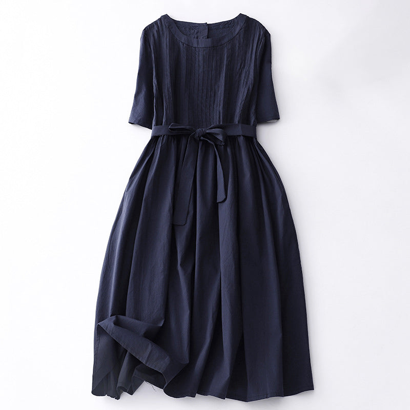 Clara Duval Pleated Bodice Midi Dress