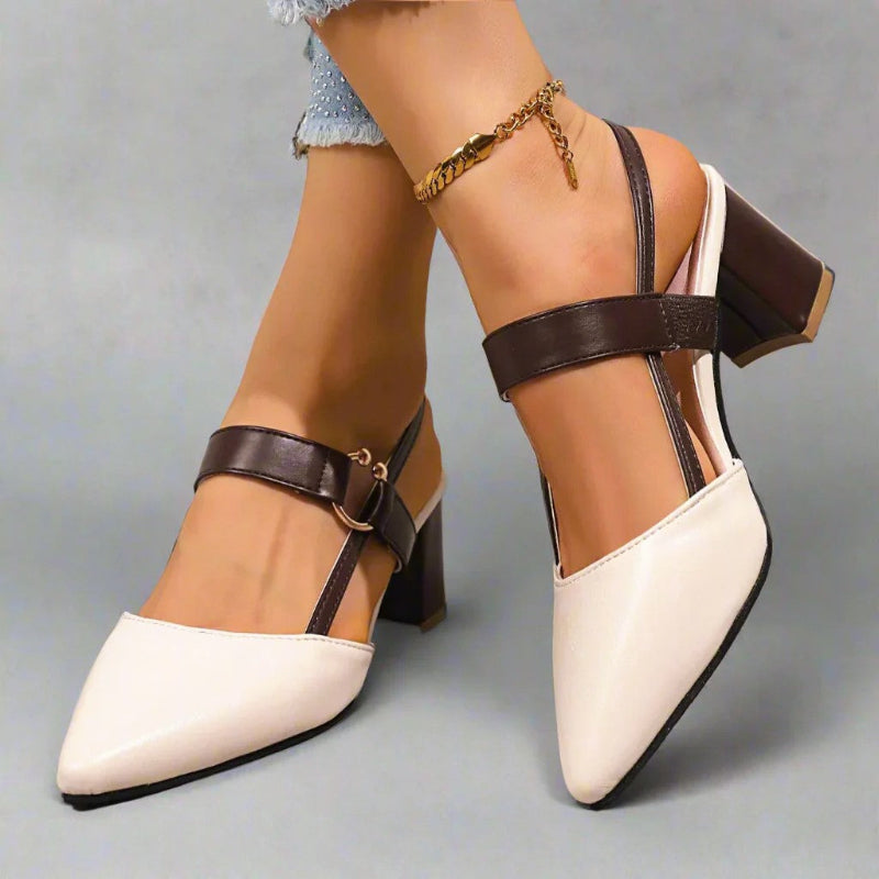 Clara Duval Pointed Toe Heels with Strap Detail