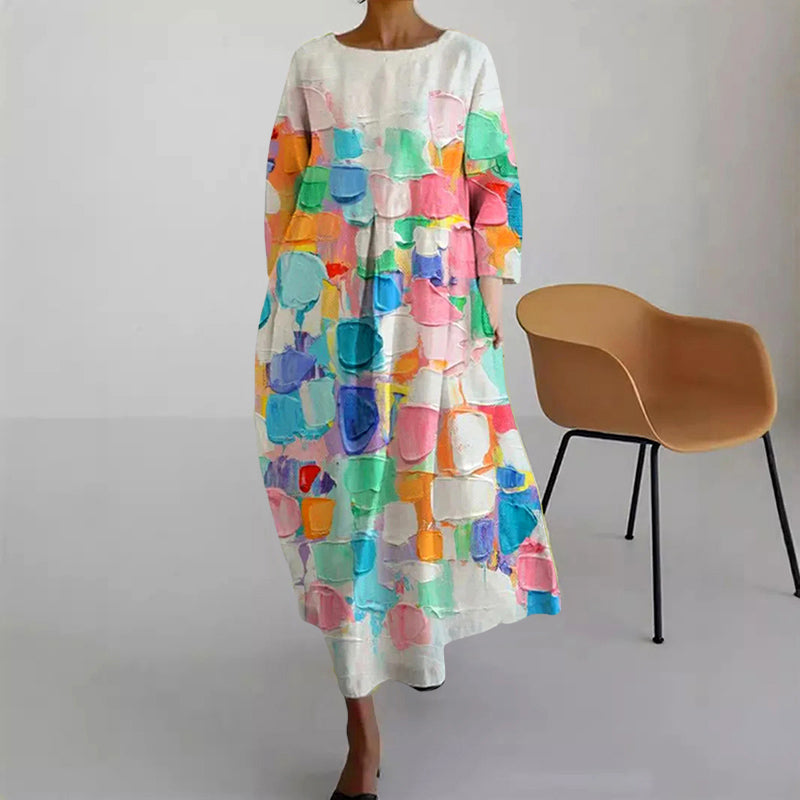 Clara Duval Printed Loose Maxi Dress