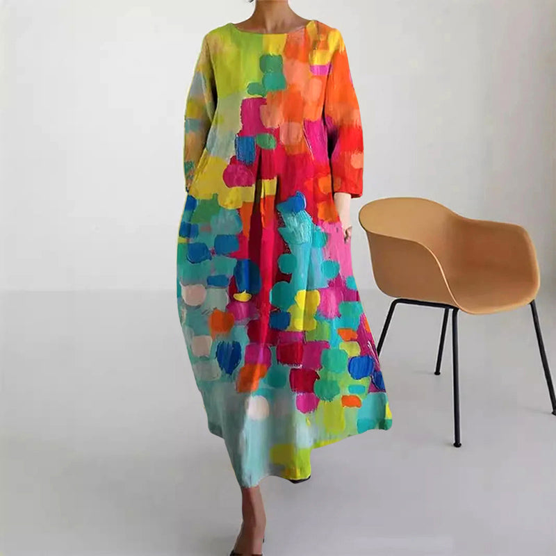 Clara Duval Printed Loose Maxi Dress