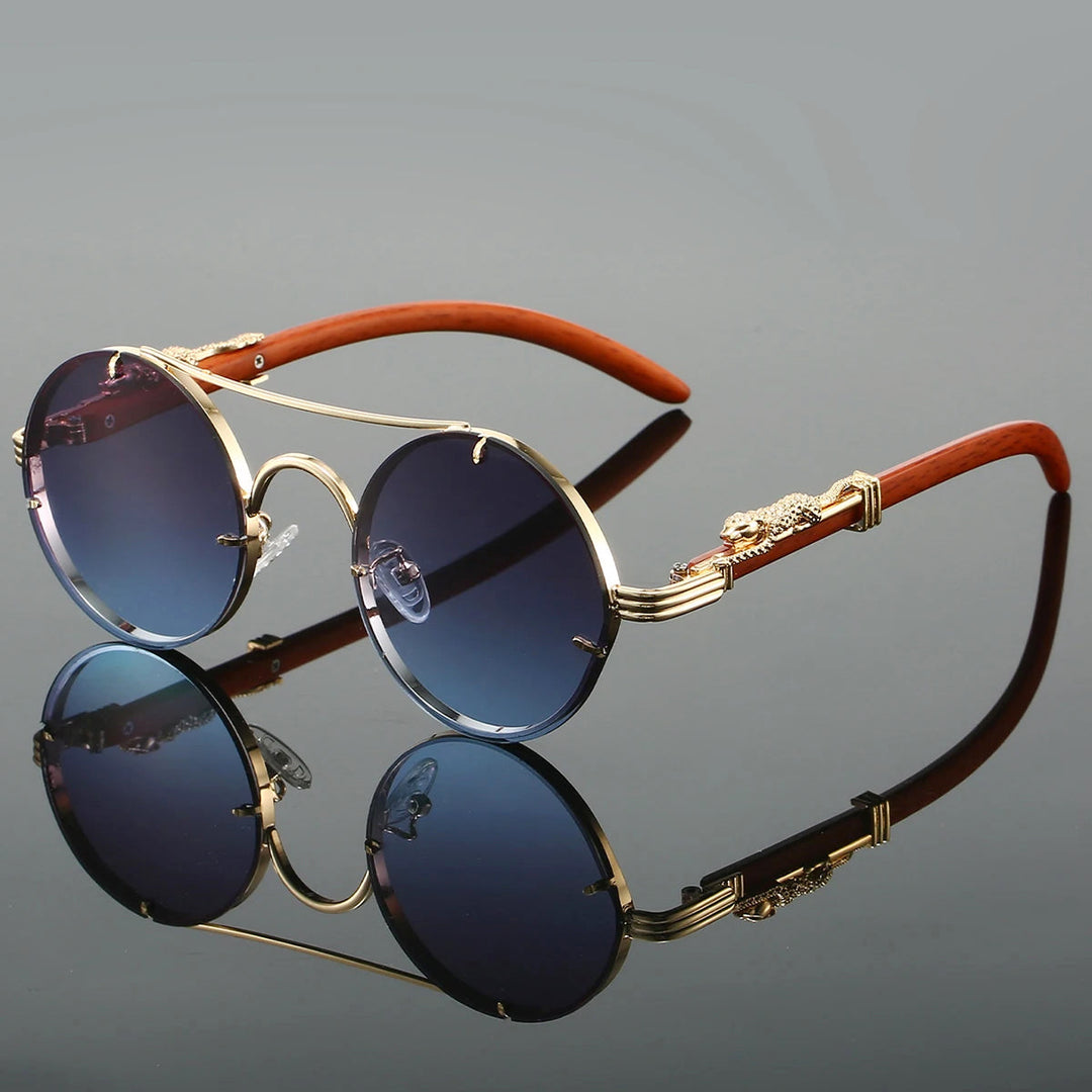 Clara Duval Round Lens Metal Frame Sunglasses