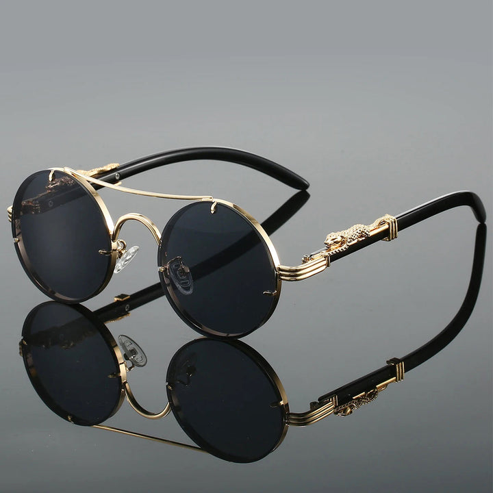 Clara Duval Round Lens Metal Frame Sunglasses