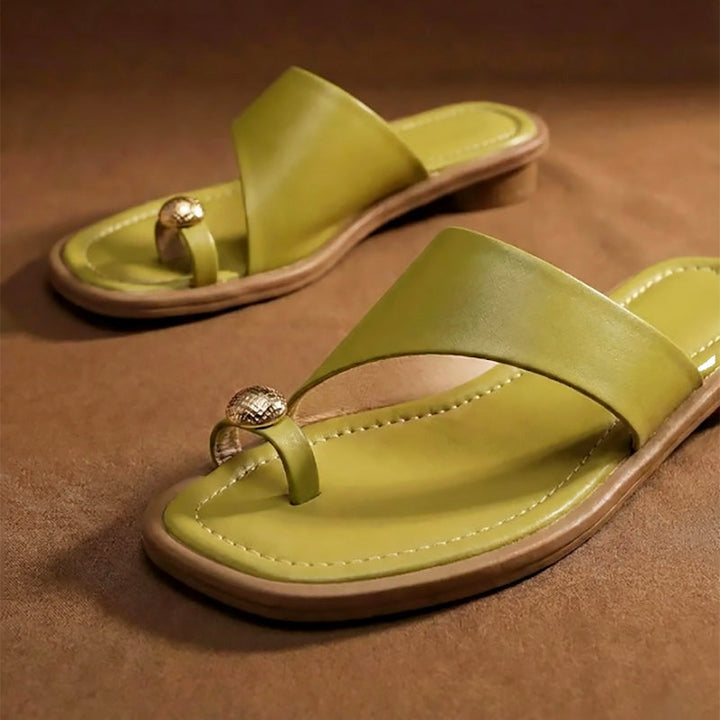 Clara Duval Slide Sandals with Toe Ring