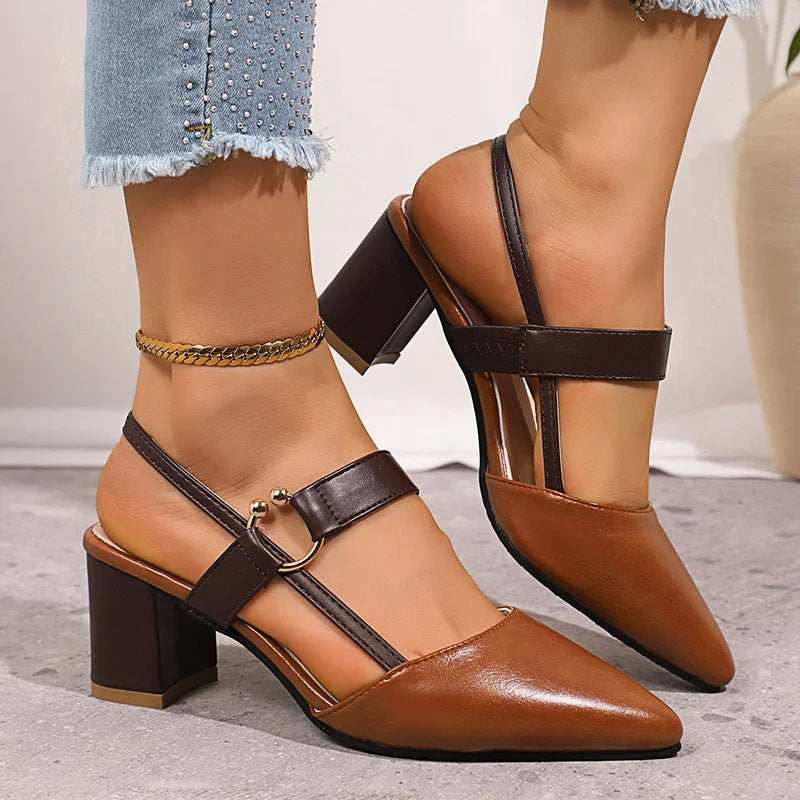 Clara Duval Slingback Heels with Ring Detail