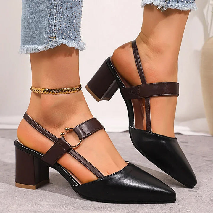 Clara Duval Slingback Heels with Ring Detail