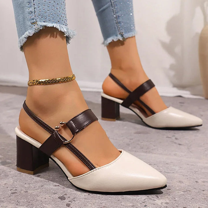 Clara Duval Slingback Heels with Ring Detail