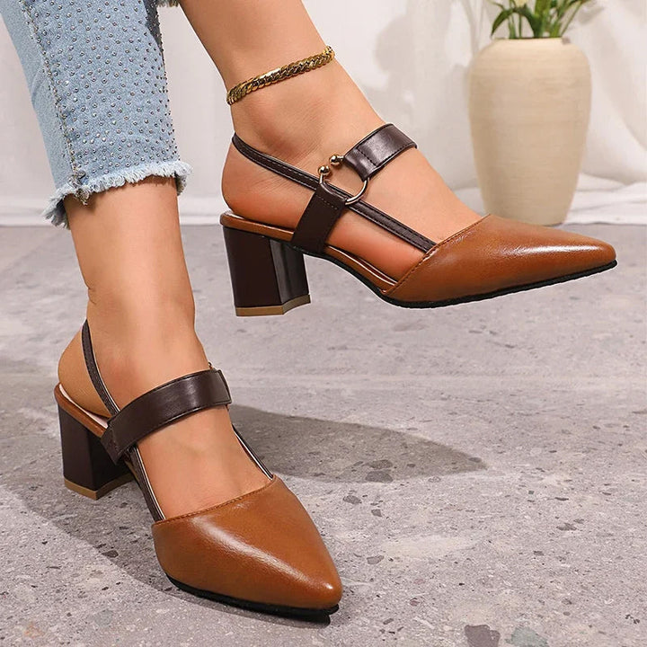 Clara Duval Slingback Heels with Ring Detail
