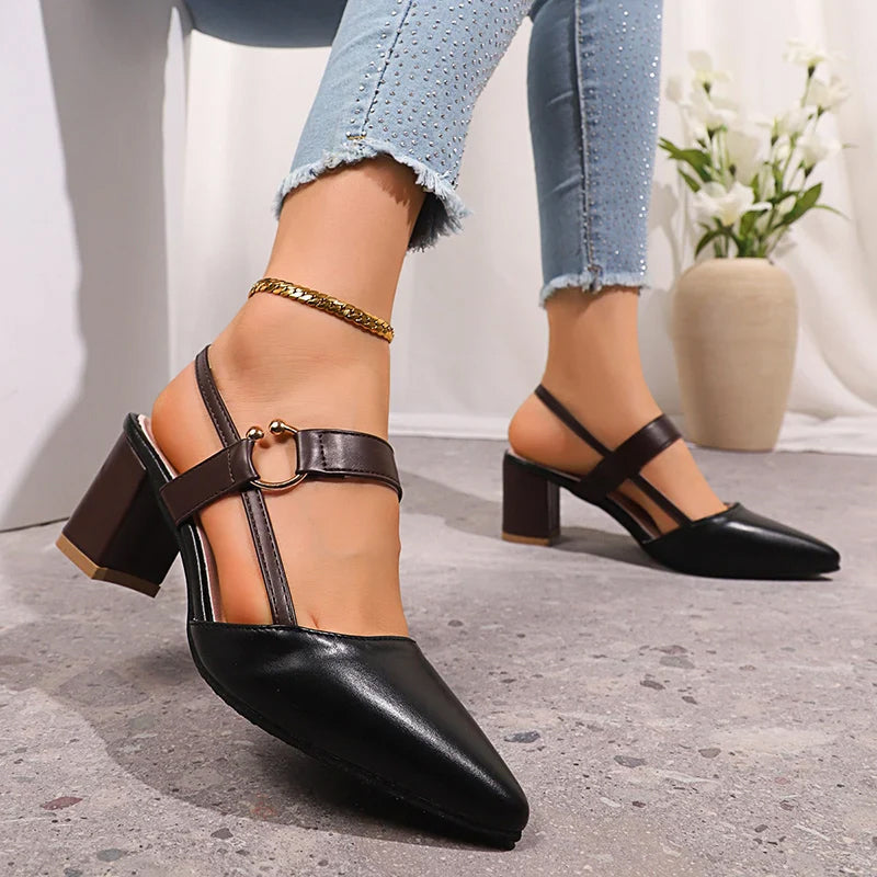 Clara Duval Slingback Heels with Ring Detail