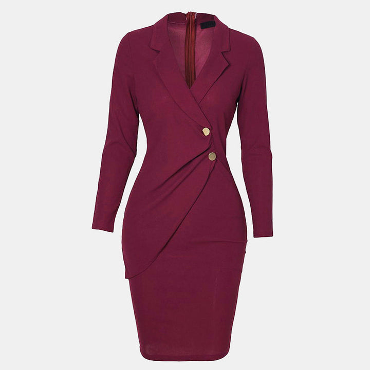 Clara Duval Tailored Asymmetric Blazer Dress
