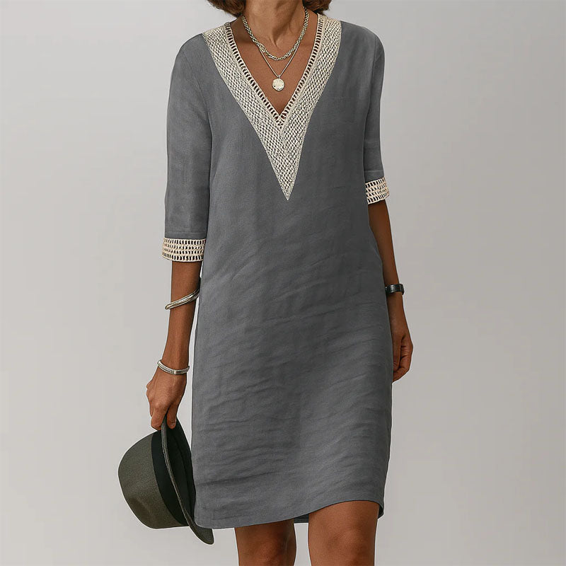Clara Duval V-Neck Summer Dress