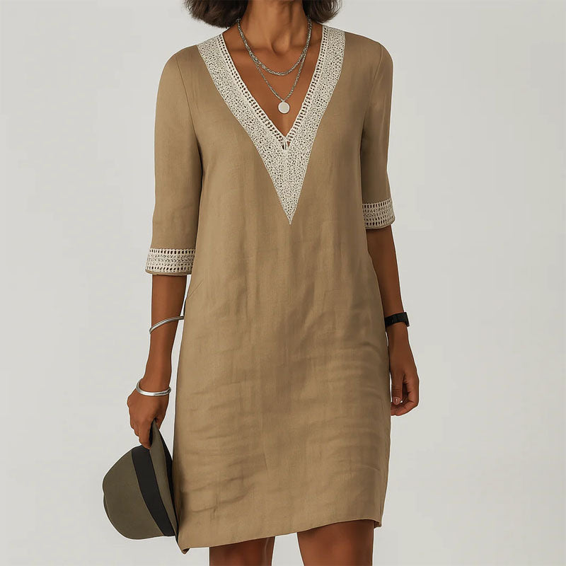 Clara Duval V-Neck Summer Dress