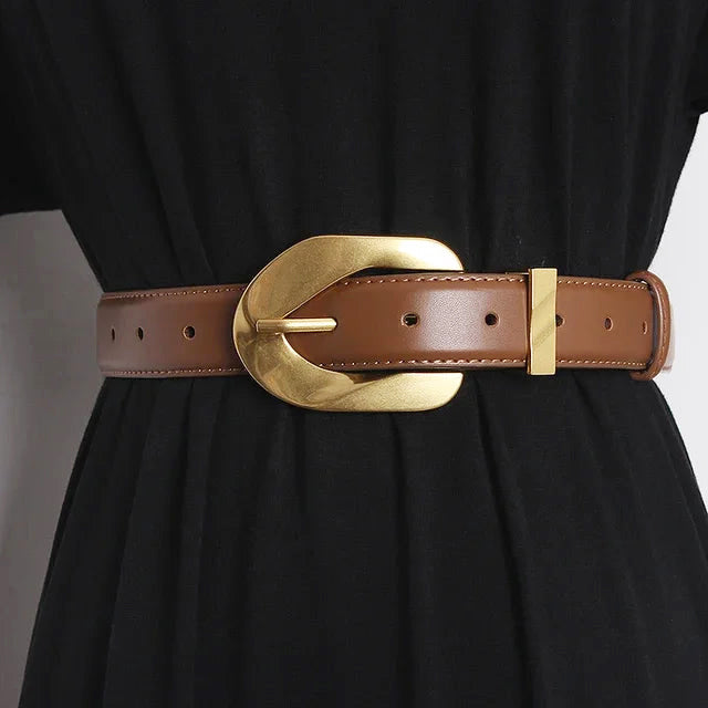 Clara Duval Vintage Style Leather Belt