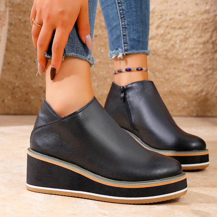 Clara Duval Wedge Heel Ankle Boots