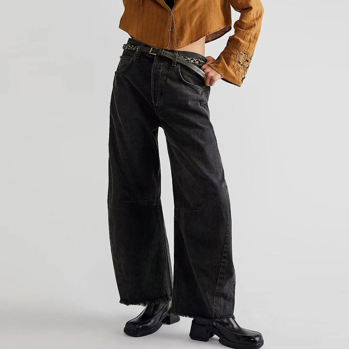 Clara Duval Wide-Leg Cropped Denim Jeans