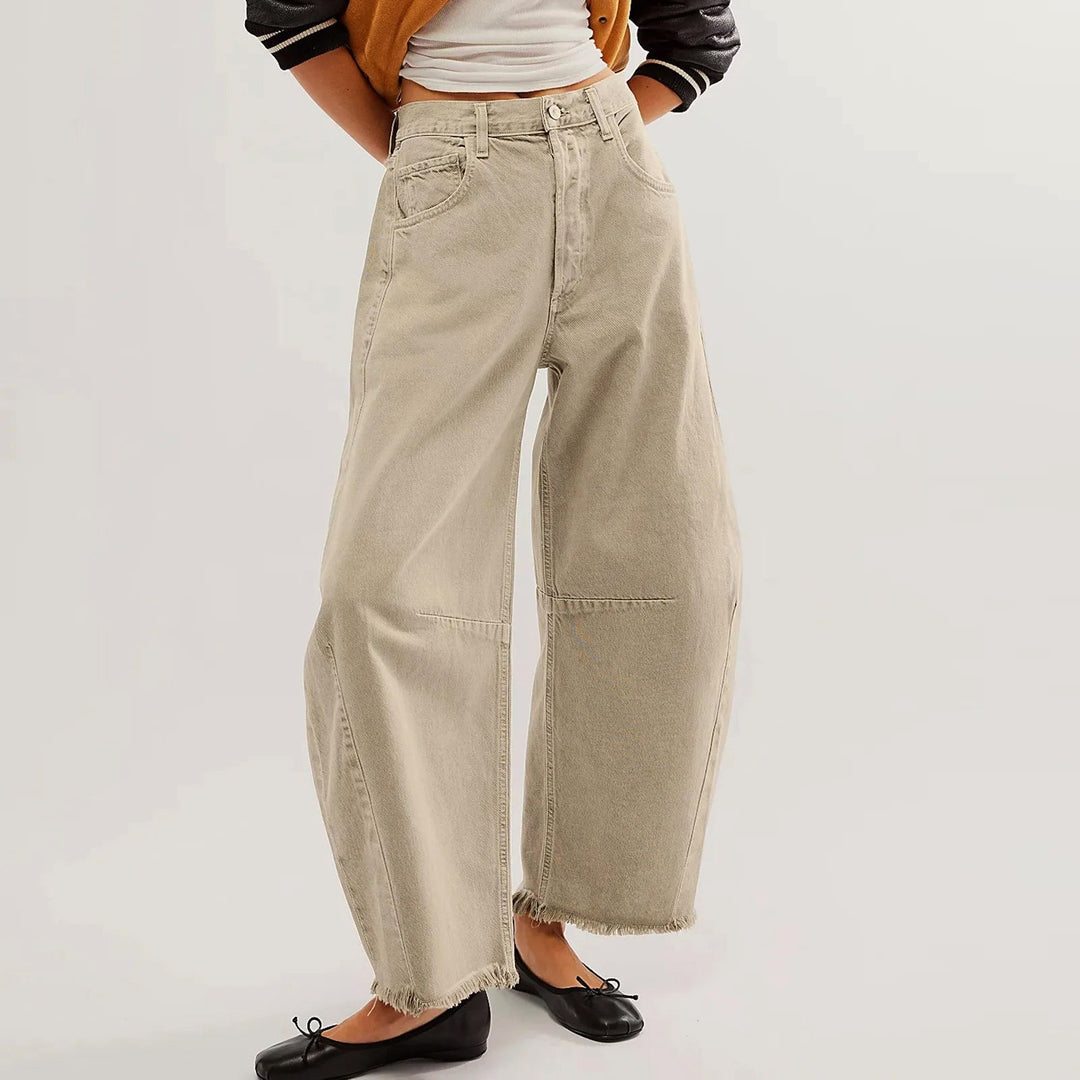 Clara Duval Wide-Leg Cropped Denim Jeans