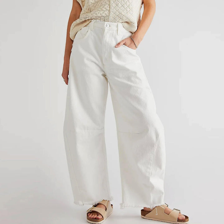 Clara Duval Wide-Leg Cropped Denim Jeans
