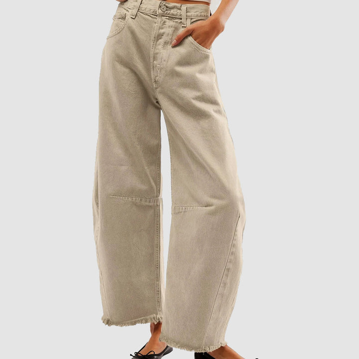 Clara Duval Wide-Leg Cropped Denim Jeans