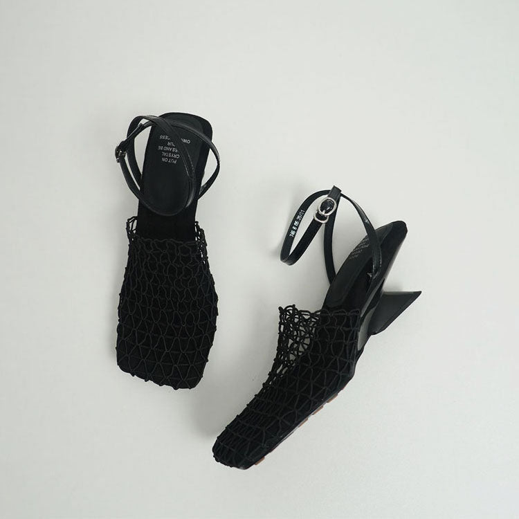 Clara Duval Woven Mesh Slingback Flats