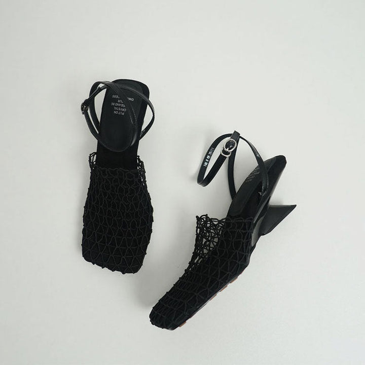 Clara Duval Woven Mesh Slingback Flats