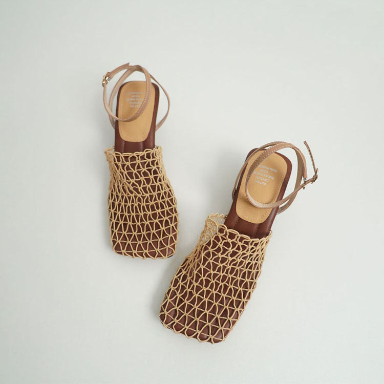 Clara Duval Woven Mesh Slingback Flats