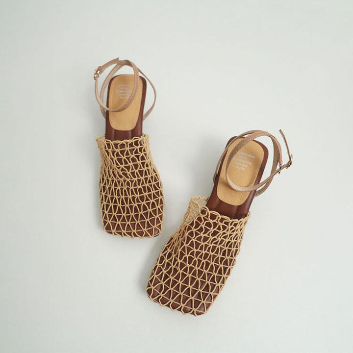 Clara Duval Woven Mesh Slingback Flats