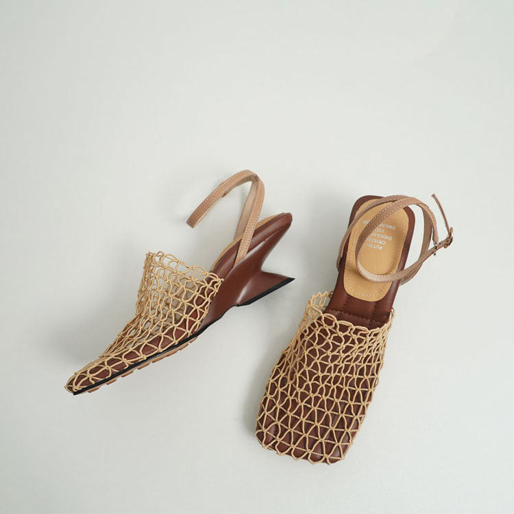 Clara Duval Woven Mesh Slingback Flats