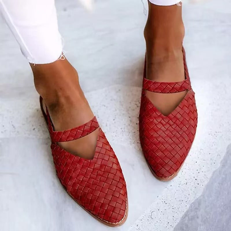 Clara Duval Woven Slingback Flats