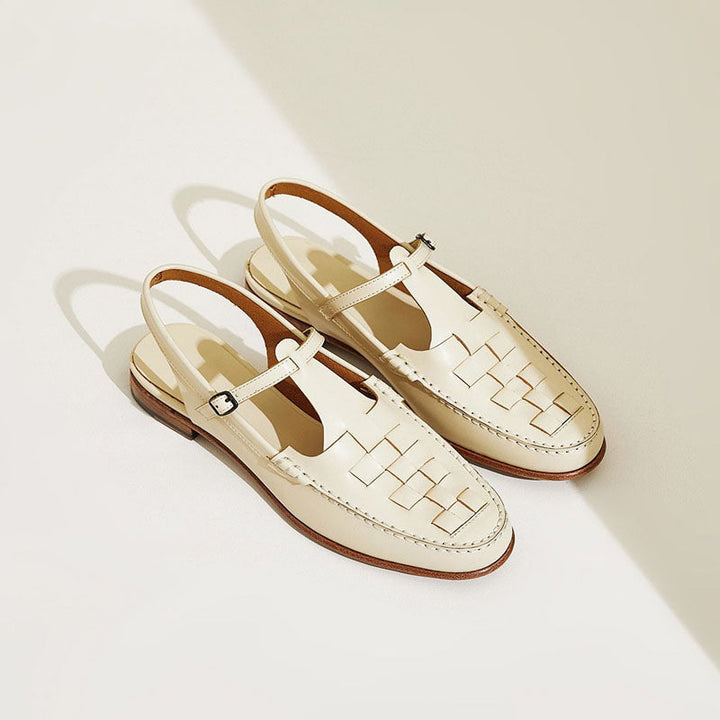 Clara Duval Woven Strap Slingback Sandals