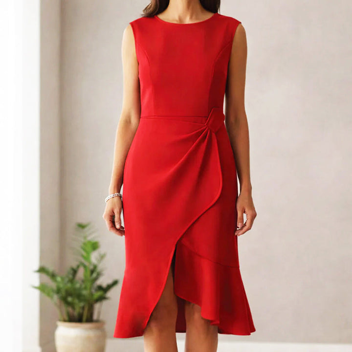 Clara Duval Wrap Style Midi Cocktail Dress