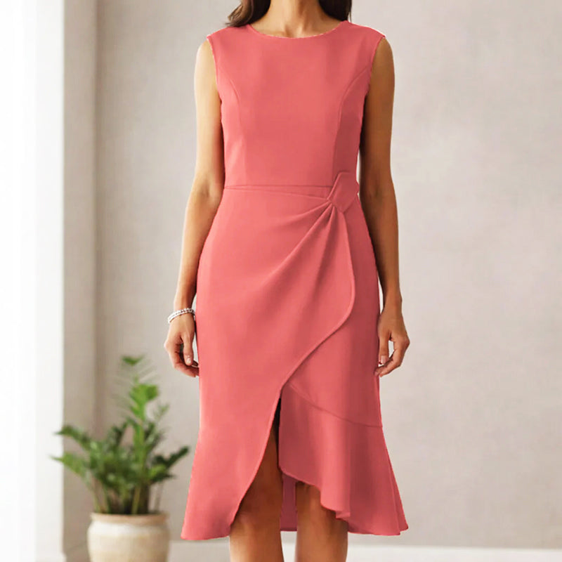 Clara Duval Wrap Style Midi Cocktail Dress