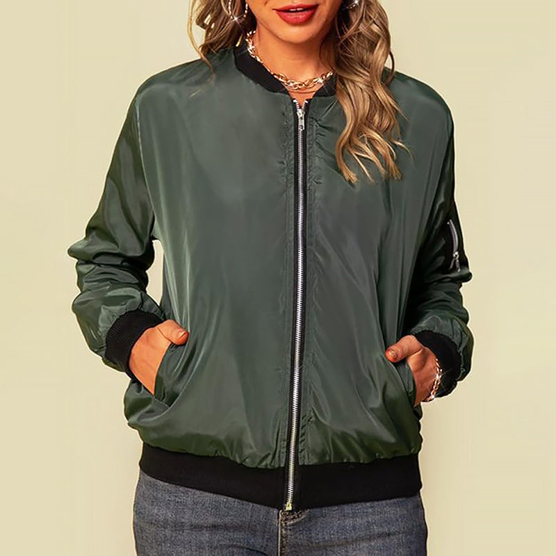 Clara Duval Zip-Up Bomber Jacket