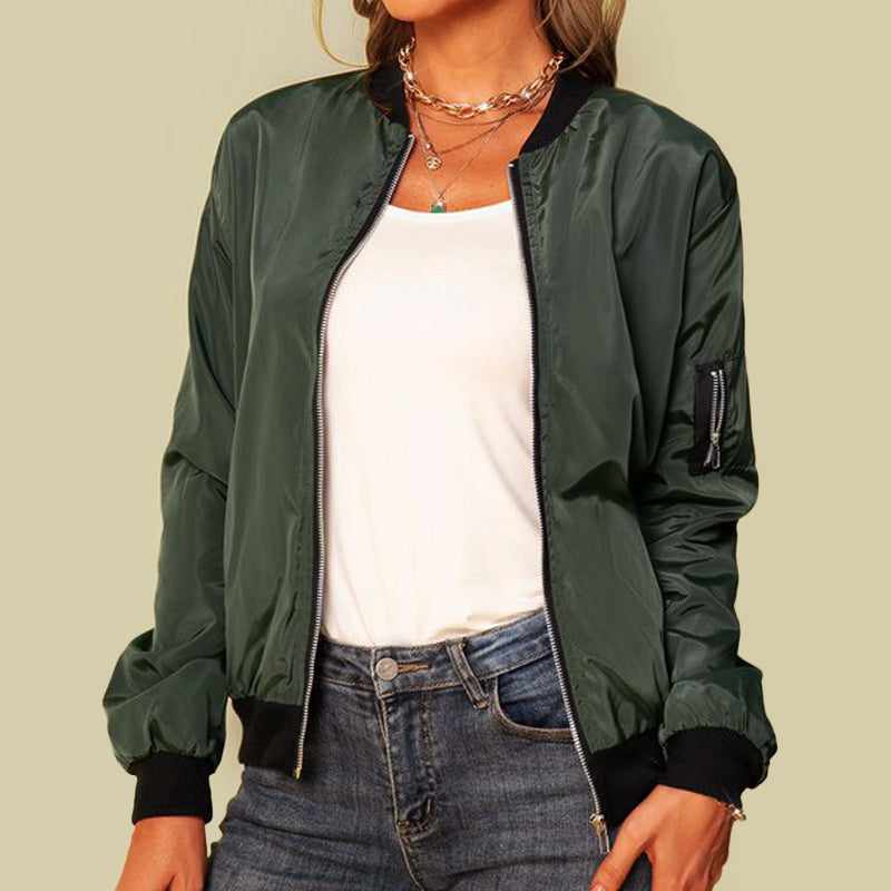 Clara Duval Zip-Up Bomber Jacket