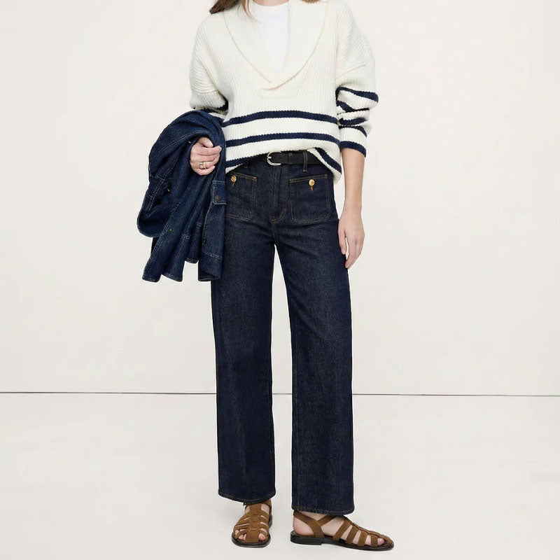 Clara Duval Jeans with Front Patch Pockets