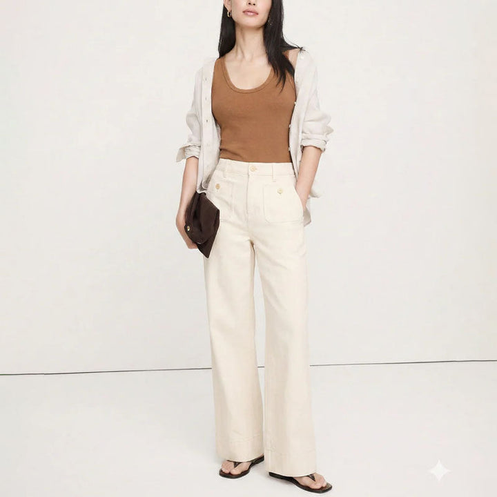 Clara Duval Jeans with Front Patch Pockets