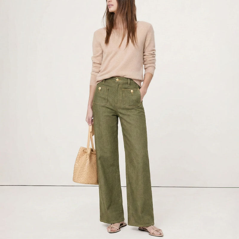 Clara Duval Jeans with Front Patch Pockets