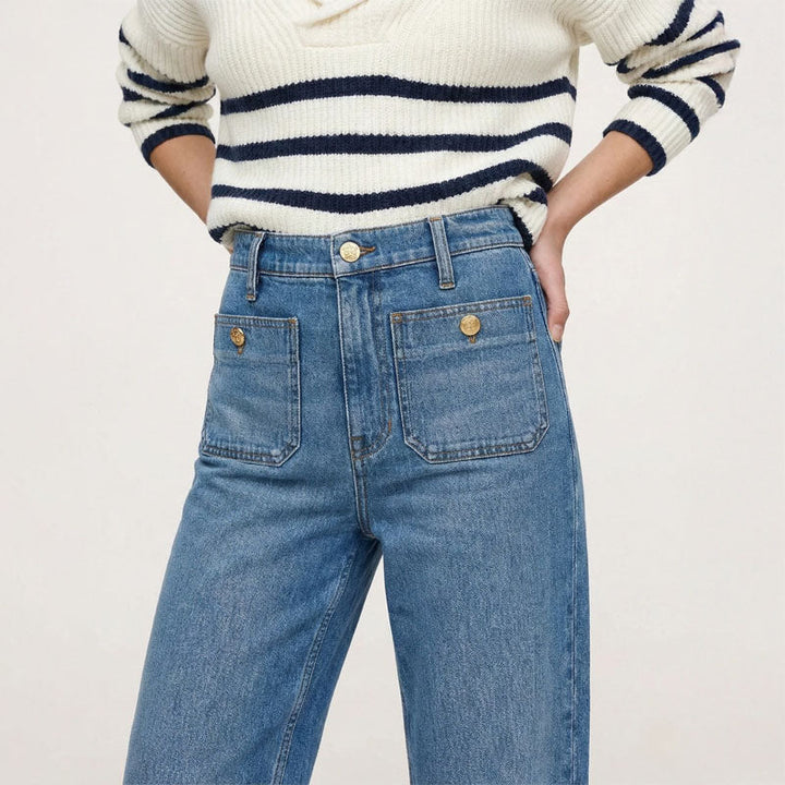 Clara Duval Jeans with Front Patch Pockets