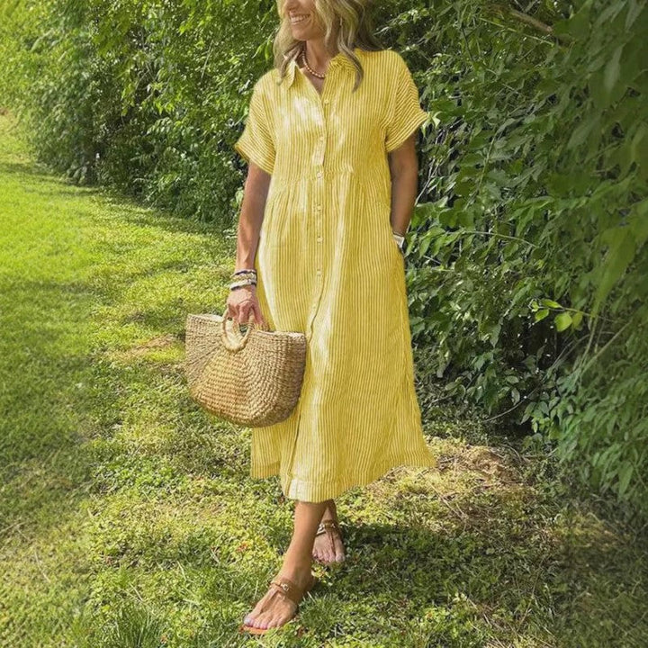 Clara Duval Linear Grace Midi Dress