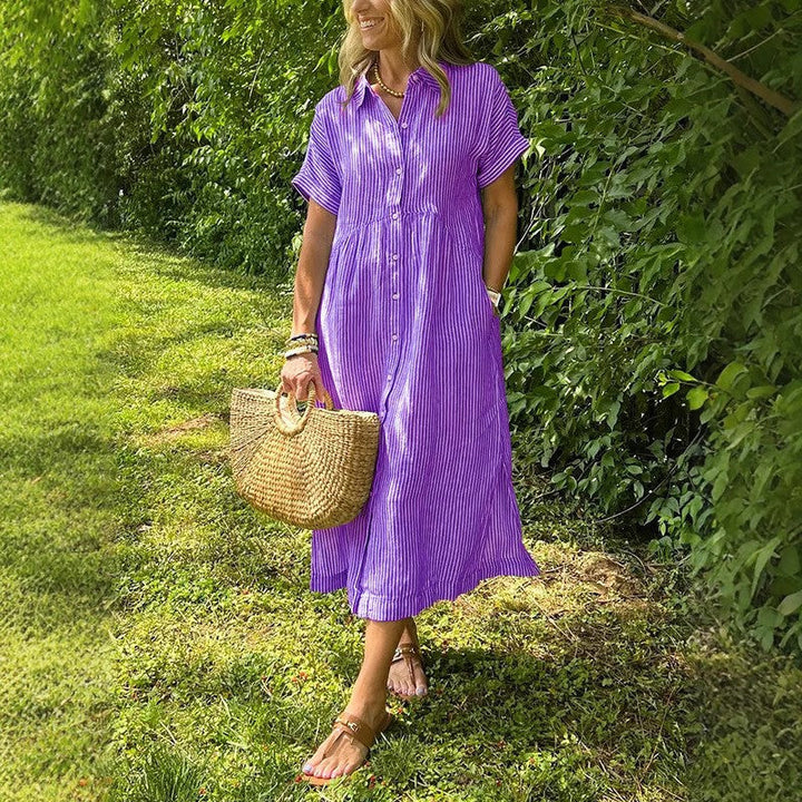 Clara Duval Linear Grace Midi Dress