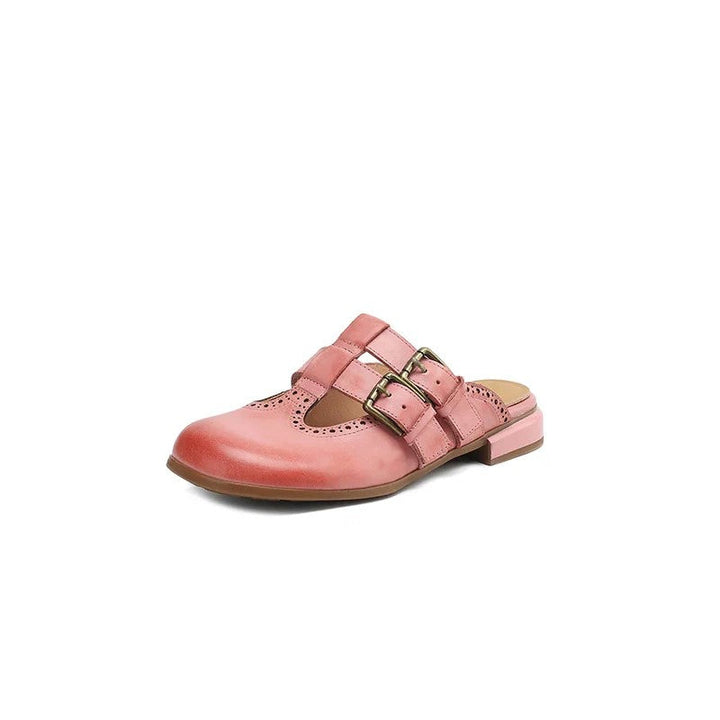 Clara Duval Mule Flats with Buckle Strap