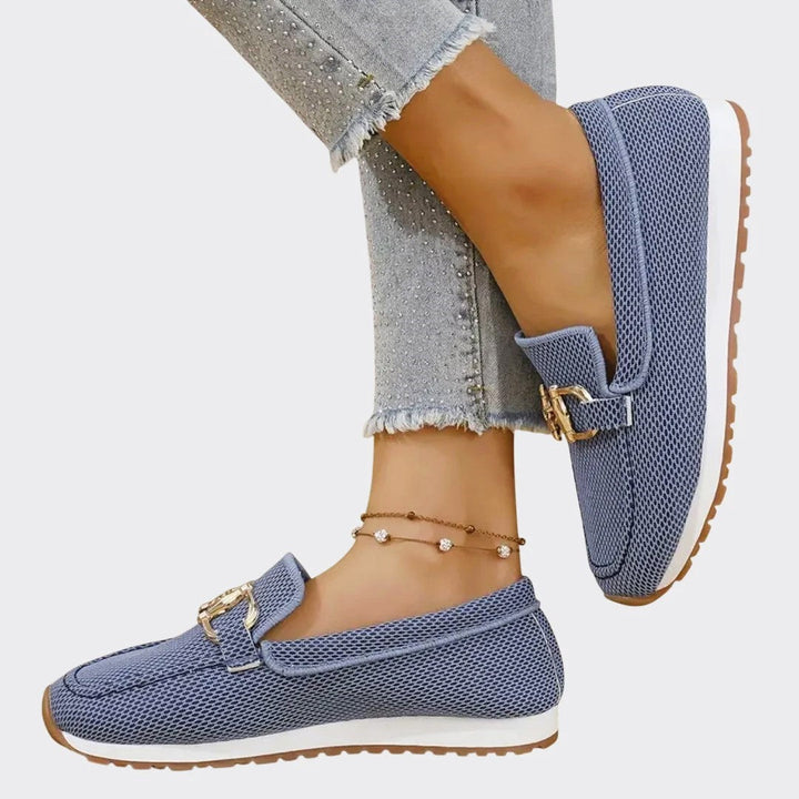 Clara Duval Slip-On Loafers with Decorative Buckle