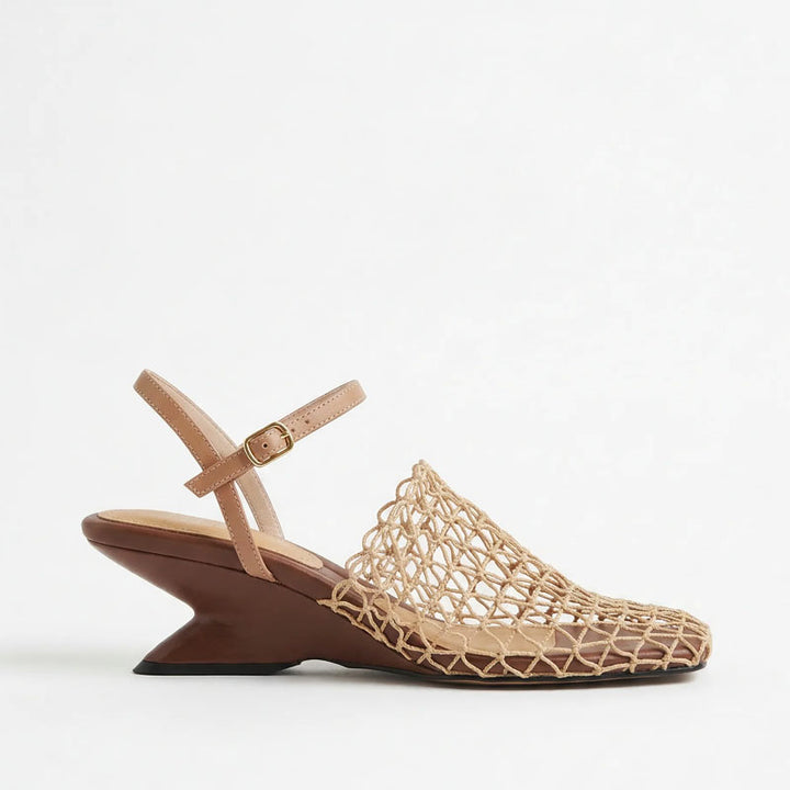 Clara Duval Woven Mesh Slingback Flats