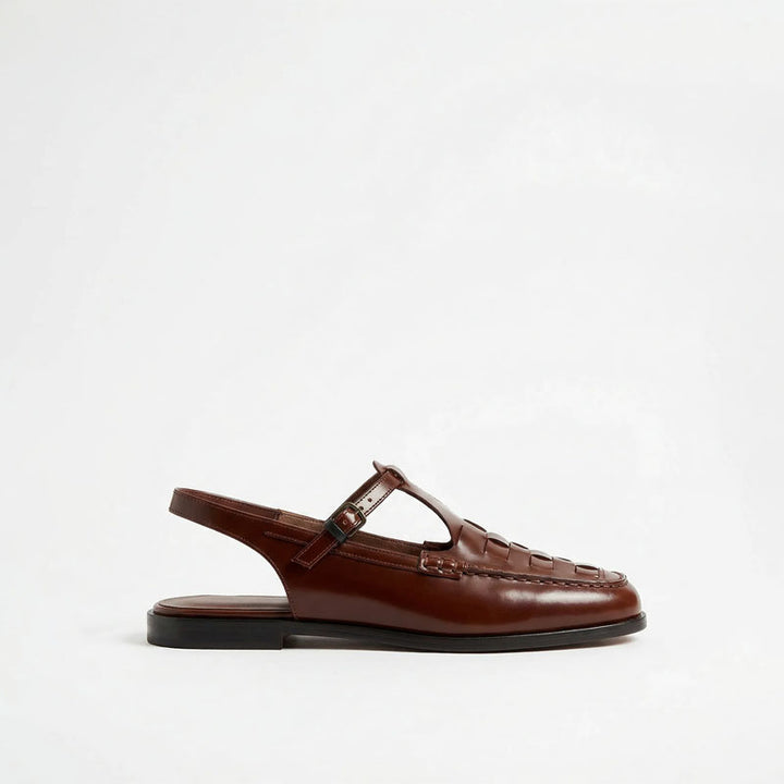 Clara Duval Woven Strap Slingback Sandals
