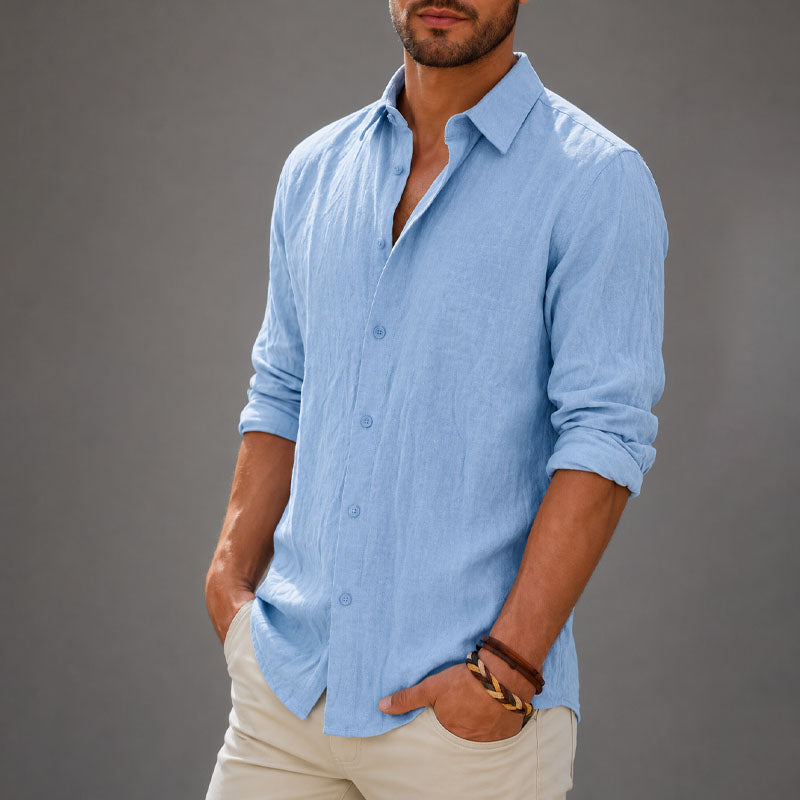Clayton - Men's Classic Collar Long-Sleeve Button-Up Shirt