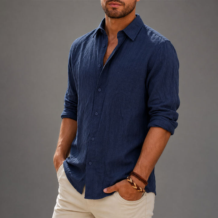 Clayton - Men's Classic Collar Long-Sleeve Button-Up Shirt