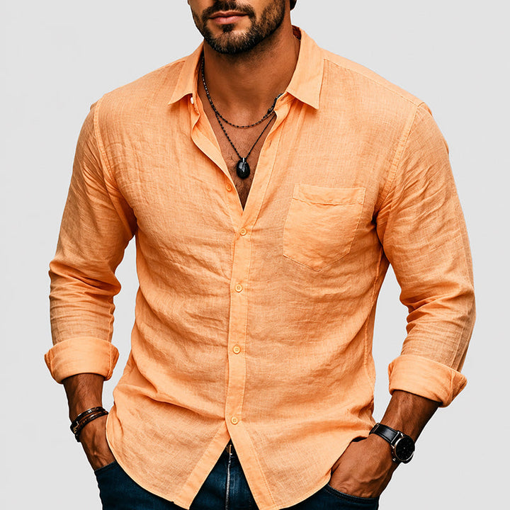 Connor - Men's Casual Long Sleeve Shirt with Pocket