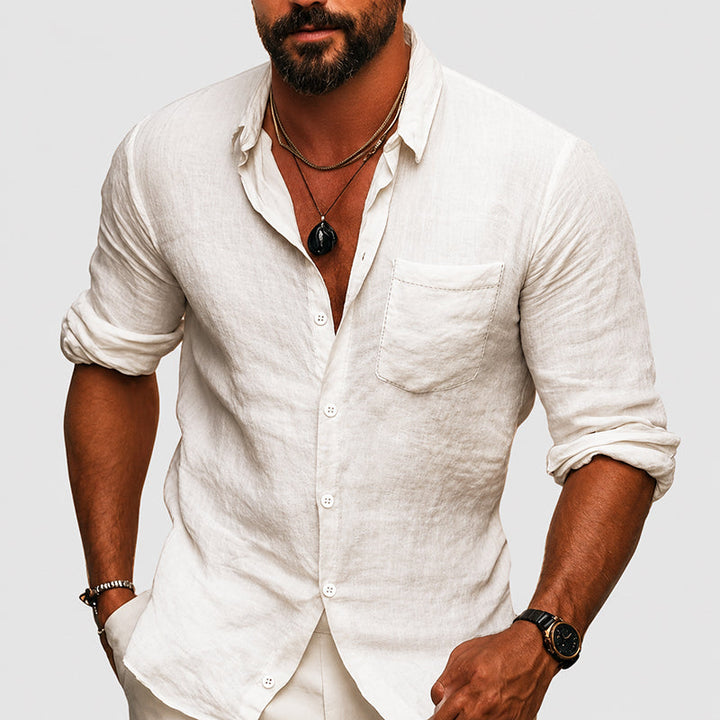 Connor - Men's Casual Long Sleeve Shirt with Pocket