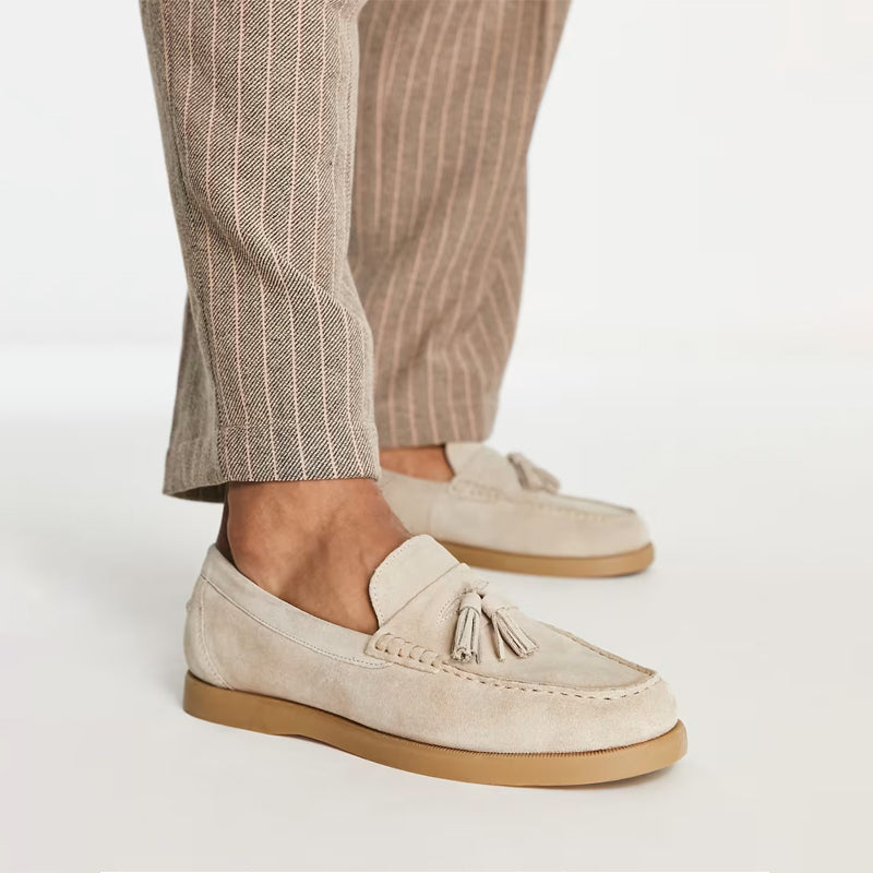 Connor - Men's Classic Slip-On Suede Tassel Loafers