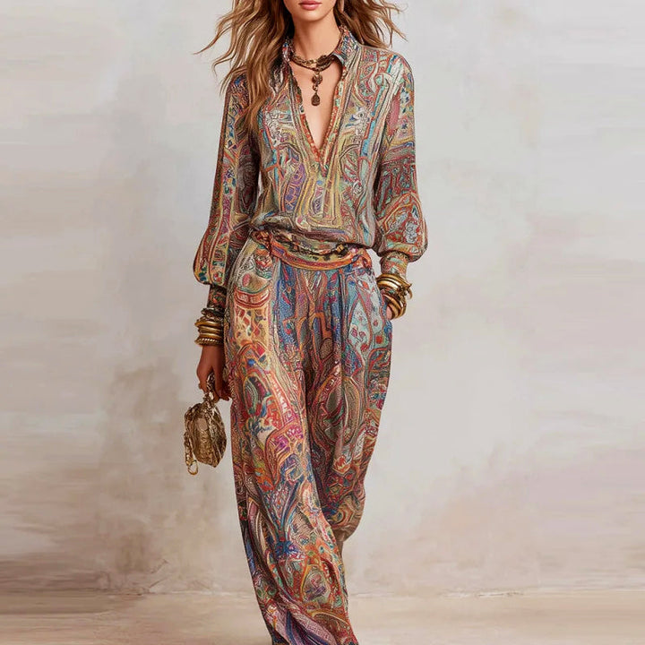 Crystal - Women's Paisley Blouse Set