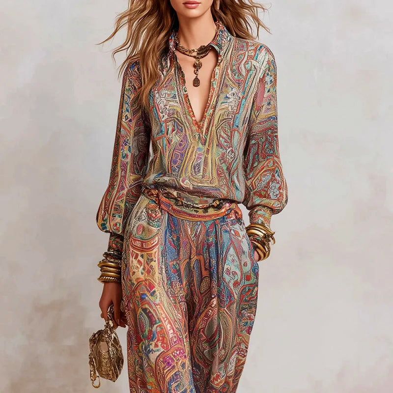 Crystal - Women's Paisley Blouse Set