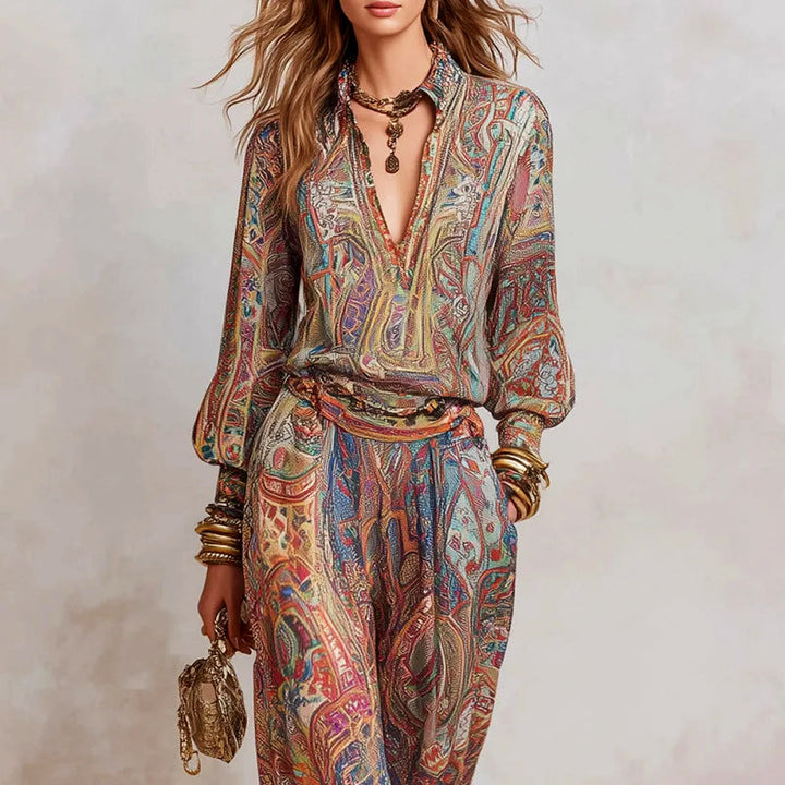 Crystal - Women's Paisley Blouse Set